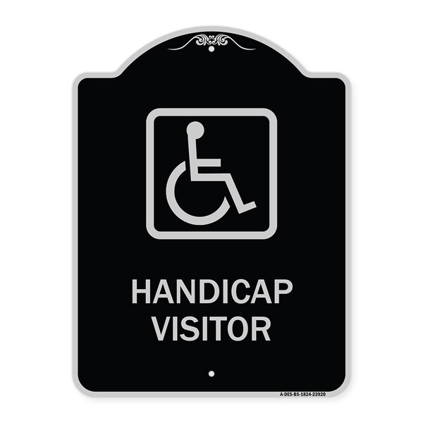 Signmission Handicap Visitor With Graphic Heavy-Gauge Aluminum Architectural Sign, 24" x 18", BS-1824-23920 A-DES-BS-1824-23920 - main